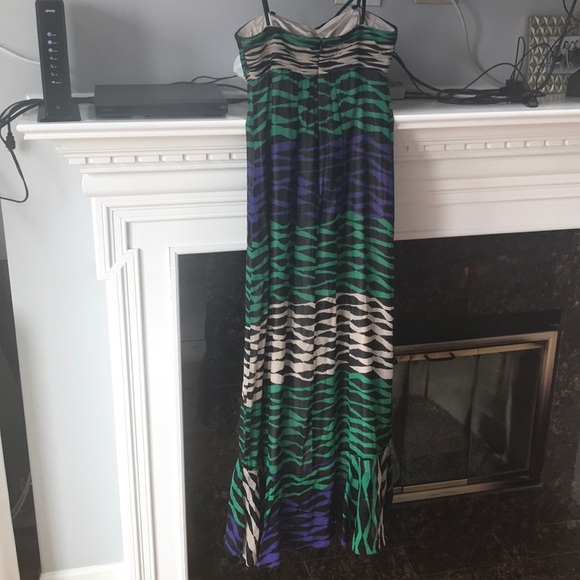 BCBG silk chiffon maxi dress multi size 0 - Picture 4 of 5